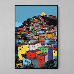 Quadro Decorativo Morro Colorido RJ - estilo Andy Warhol - comprar online