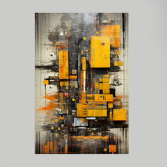 Imagem do Quadro Decorativo Collage Abstract Yellow Tones