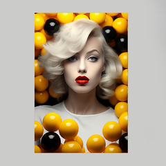 Imagem do Quadro Marilyn Monroe Black and Yellow Glues