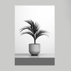 Quadro Vaso de Planta Preto/branco