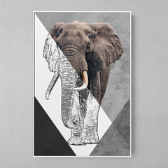 Quadro Decorativo Elefante Color/Preto e Branco - comprar online