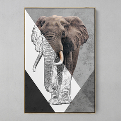 Quadro Decorativo Elefante Color/Preto e Branco na internet