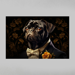 Quadro Decorativo Pug Família Real