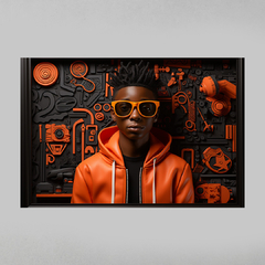 Quadro Decorativo Plastic Style Black Man