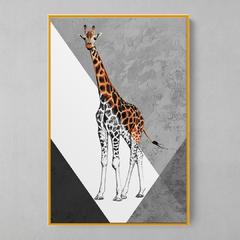 Quadro Decorativo Girafa Color/Preto e Branco - loja online