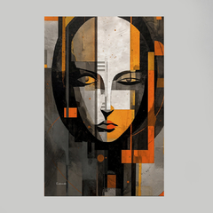 Imagem do Quadro Woman Abstract Orange