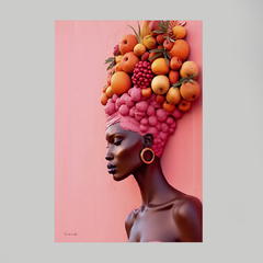 Imagem do Quadro Pink Woman Fruits