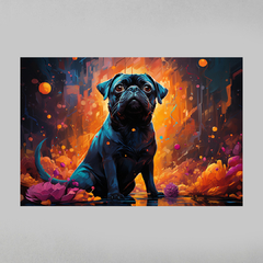 Quadro Decorativo Pug Ilustração