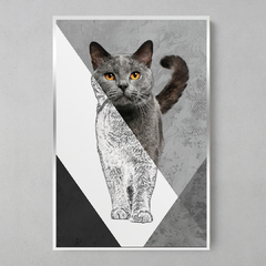 Imagem do Quadro Decorativo Gato Color/Preto e Branco