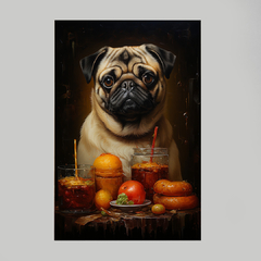 Quadro Decorativo Pug Esfomeado