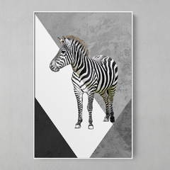 Quadro Decorativo Zebra Color/Preto e Branco na internet