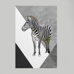 Quadro Decorativo Zebra Color/Preto e Branco