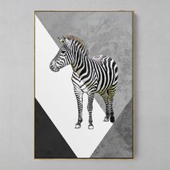 Quadro Decorativo Zebra Color/Preto e Branco na internet