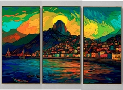 QUADRO TRÍPTICO RIO DE JANEIRO PEDRA DA GÁVEA na internet