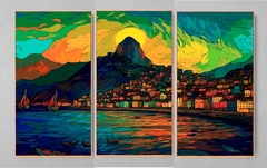 Imagem do QUADRO TRÍPTICO RIO DE JANEIRO PEDRA DA GÁVEA