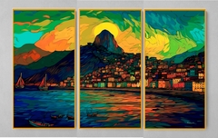 QUADRO TRÍPTICO RIO DE JANEIRO PEDRA DA GÁVEA - Ellquadros 