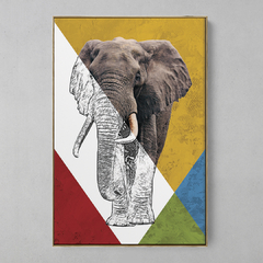 Quadro Decorativo Elefante Color na internet