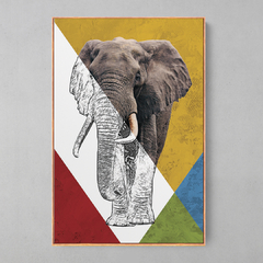 Quadro Decorativo Elefante Color - Ellquadros 