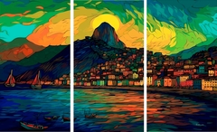 QUADRO TRÍPTICO RIO DE JANEIRO PEDRA DA GÁVEA