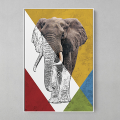 Quadro Decorativo Elefante Color - comprar online