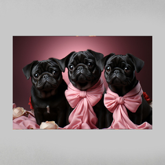 Quadro Decorativo Filhotes de Pug