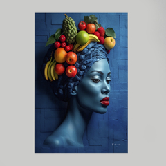 Imagem do Quadro Blue Woman Fruits