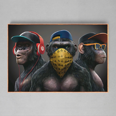 Quadro Os Macacos Gungster - Ellquadros 