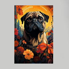 Quadro Decorativo Pug Ilustração