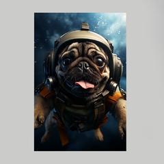 Imagem do Quadro Decorativo Pug Mergulhador