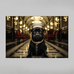 Quadro Decorativo Pug Recepcionista - Wes Anderson Style