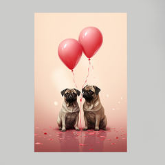 Quadro Decorativo Pug Namorados - loja online