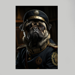 Quadro Decorativo Pug Militar - loja online