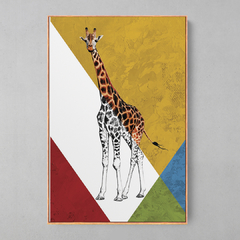 Quadro Decorativo Girafa Color - Ellquadros 