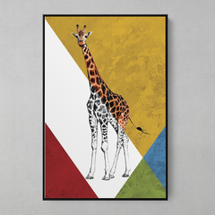 Quadro Decorativo Girafa Color