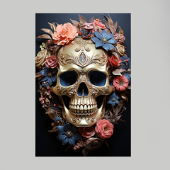 Imagem do Quadro Skull Flowers