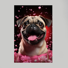 Quadro Decorativo Pug Pink - loja online