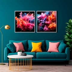 Conjunto 2 Quadros Colorful Explosion