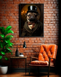 Quadro Decorativo Pug Cartola