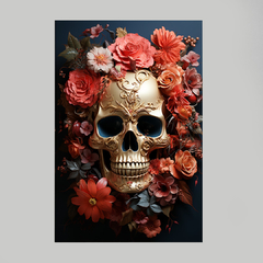 Imagem do Quadro Skull Flowers