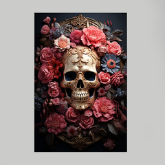 Quadro Skull Flowers 2