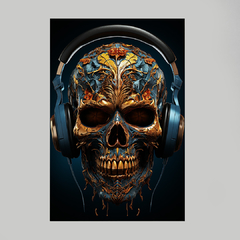 Imagem do Quadro Music Skull