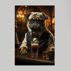 Quadro Decorativo Pug Sábio - loja online