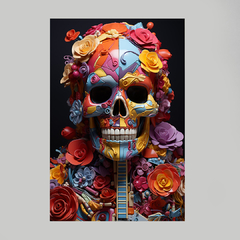 Imagem do Quadro Colorful Guitar Skull