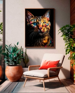 Quadro Gato Colorful