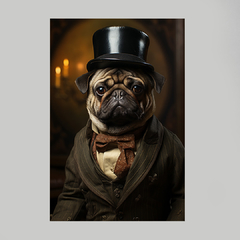 Imagem do Quadro Decorativo Pug Cartola