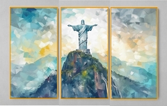 QUADRO TRÍPTICO RIO DE JANEIRO CRISTO REDENTOR - loja online