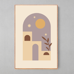 Quadro Minimalista Boho Planta Estrelas - Ellquadros 