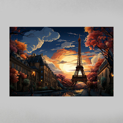 Imagem do Quadro Decorativo Paris Torre Eiffel - Estilo Van Gogh