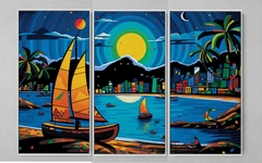 QUADRO TRÍPTICO RIO DE JANEIRO DESENHO BRITTO - Ellquadros 