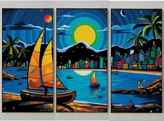 QUADRO TRÍPTICO RIO DE JANEIRO DESENHO BRITTO - loja online